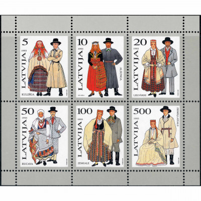 1993, Латвия, 5s-500s, Мишель Block 3, Офсет...