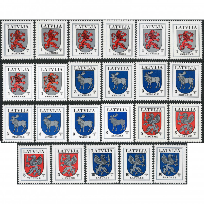 1994, Латвия, 1s-10s, Мишель #371IA-#374IVA, Офсет, Без ВЗ, P13:12.5