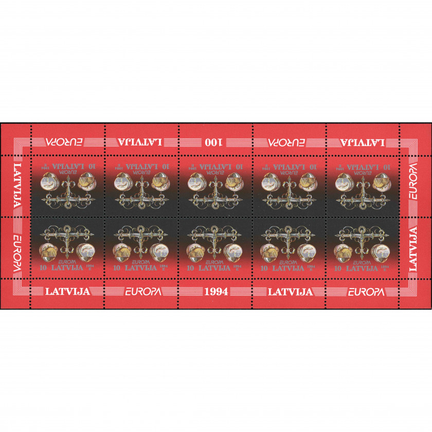 1994, Латвия, 10s, Мишель #376, Офсет, Без ВЗ, P14