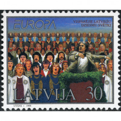 1998, Latvia, 30s, Michel #476, Ofset, Bez zī...
