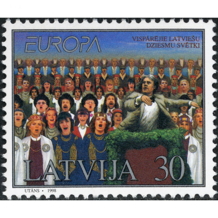 1998, Латвия, 30s, Мишель #476, Офсет, Без ВЗ, P13:14