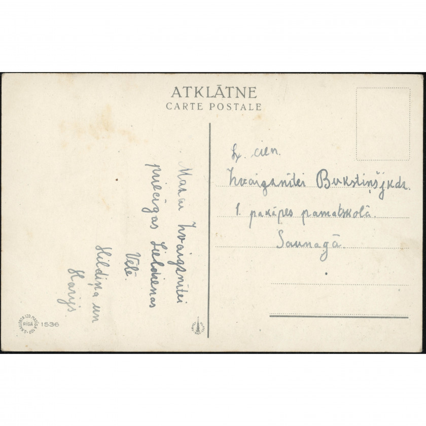 G. Kallerts Publisher (Art Postcard): Coastal pines. Handwritten letter to Saunags (1920s-1930s)