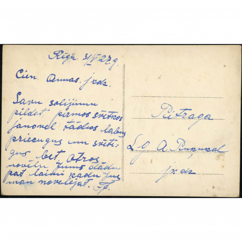Unknown Publisher (Greeting Postcard): Swans on birch bark. Happy Pentecost! Handwritten in 1928 (Pitrags)