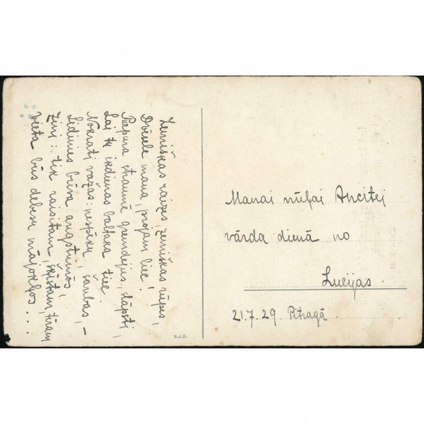 S.J.D. Publisher (Christian Postcard): Asters. Hand-delivered in Pitrags, 1929