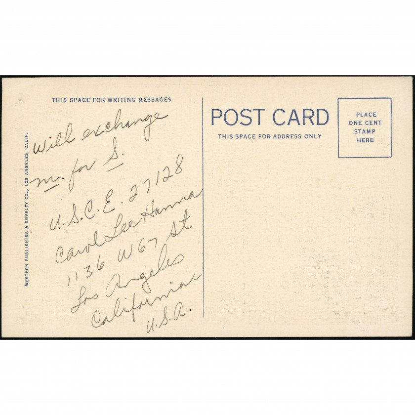 Лос-Анджелес (Колизей, Экспозишн-парк, Калифорния, США), год: 1931 (по коду Curt Teich), издатель: Western Publishing & Novelty Co. (Лос-Анджелес).