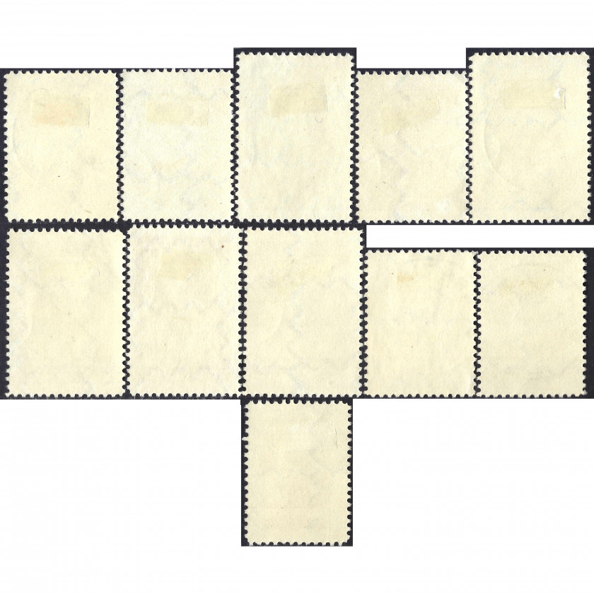 1920, Литва, 10s-5a, Соловьев #64-#74, Литография, ВЗ, P11.5