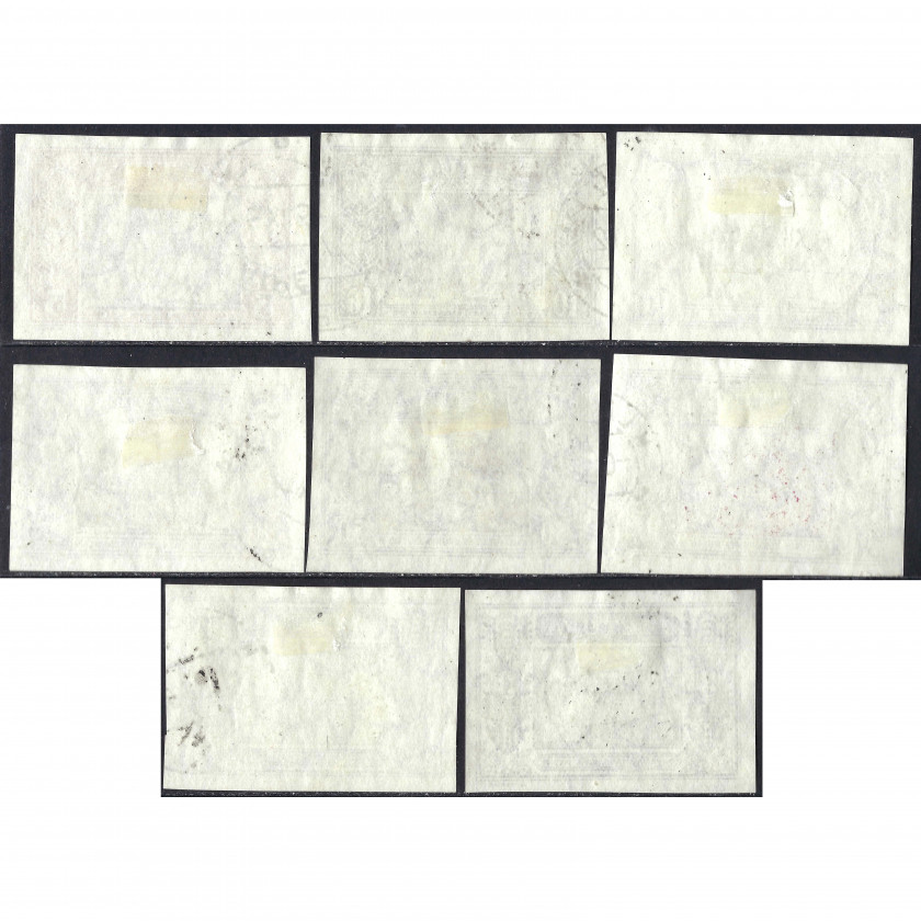 1932, Литва, 5c-3L, Соловьев #327A-#334A, Литография, ВЗ, Авиапочта