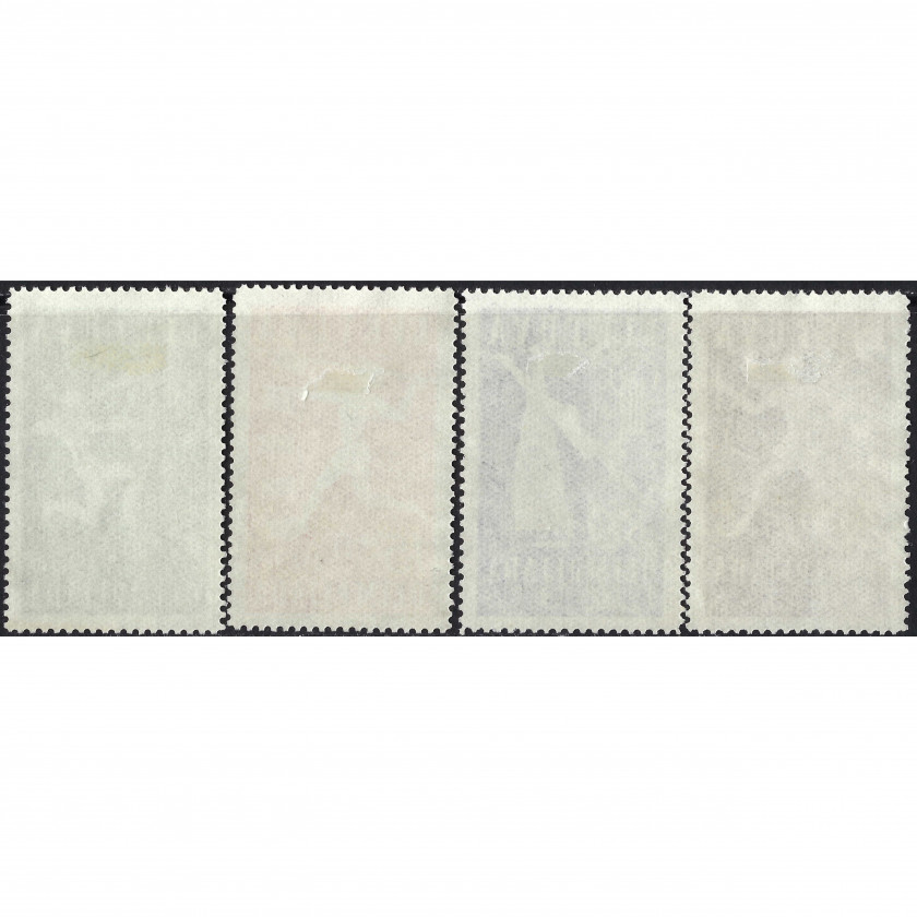 1938, Литва, 5+5c-60+60c, Соловьев #408-#411, Литография, ВЗ, P14