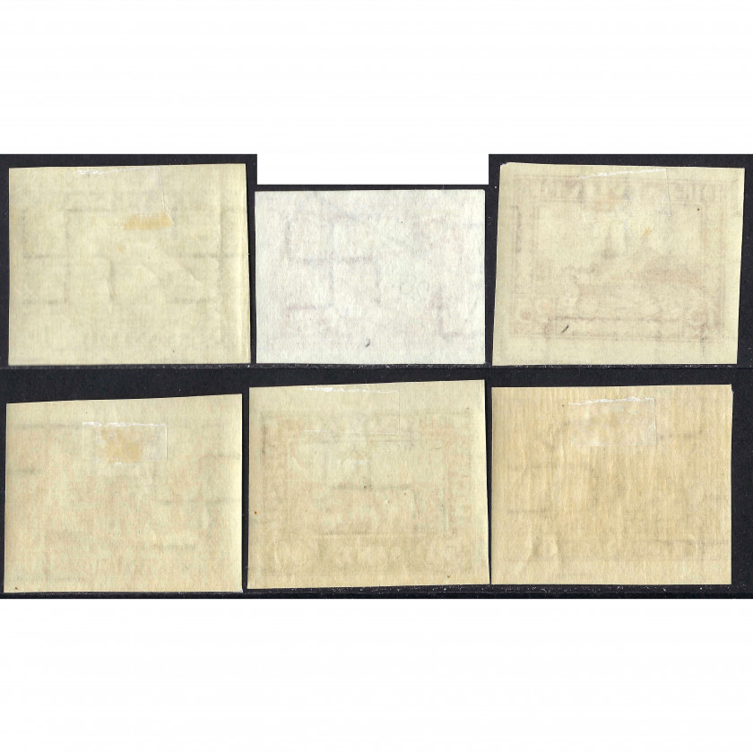 1928, Latvia, 6+16s-1+1.10L, Solovjovs #145A-#150A, Litogrāfija, Ar zīmogu