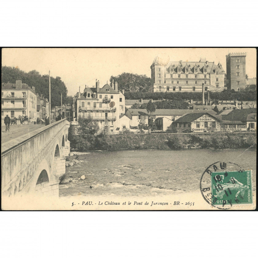 По (мост Жюрансон и замок, Франция), год: 1907–1911 (по штемпелям), издатель: BR.