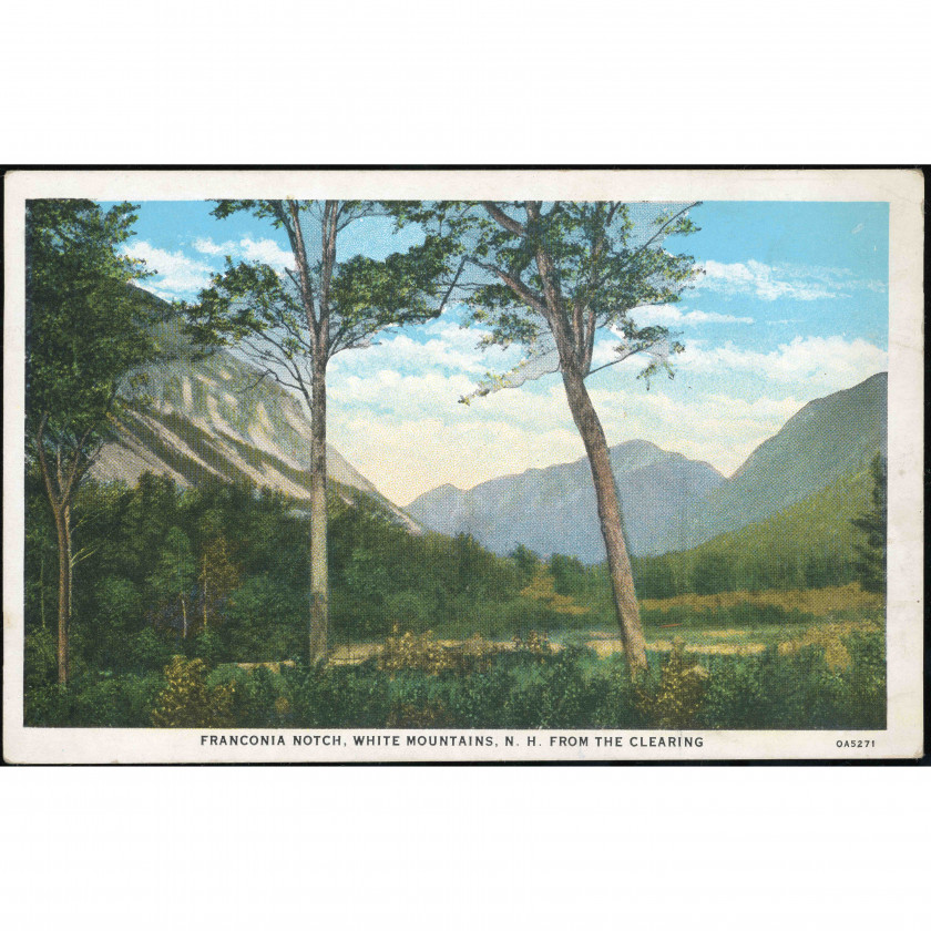 Franconia Notch (White Mountains, New Hampshire, USA), year: 1920 (Curt Teich code), publisher: American Art Post Card Co. (Boston) / Curt Teich (Chicago).