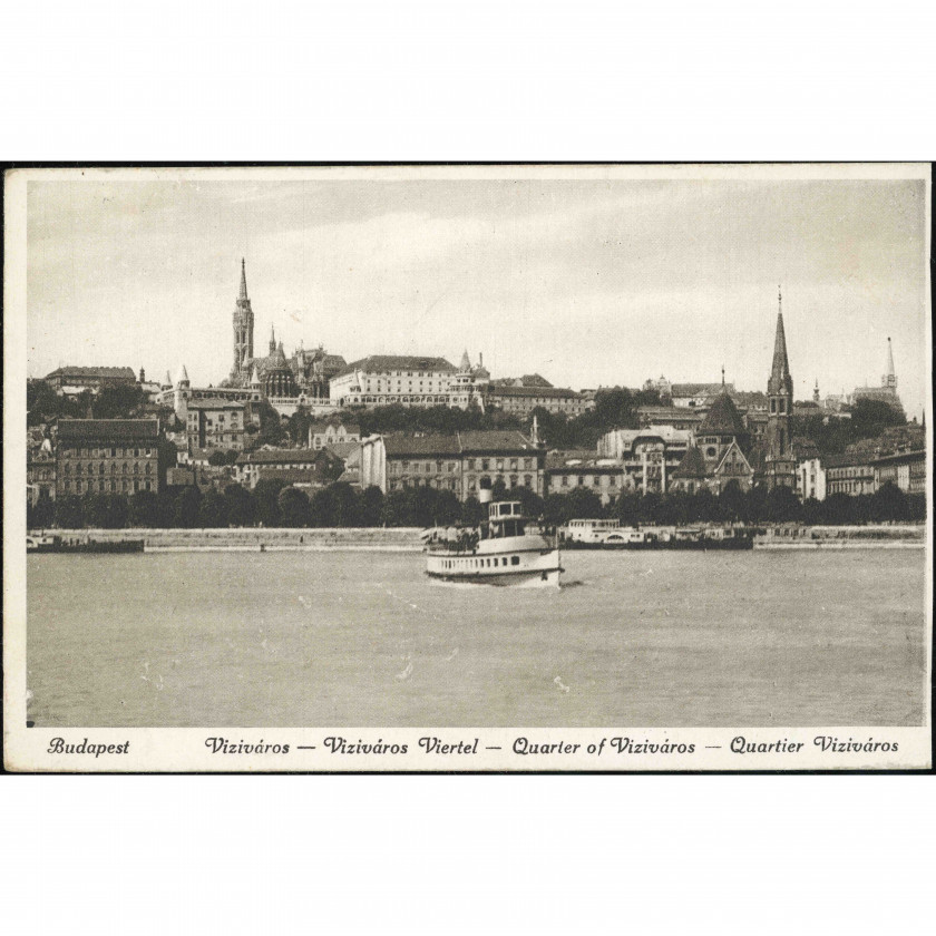 Budapest (Viziváros Quarter, Hungary), date mailed: May 15, 1936, publisher: Divald.