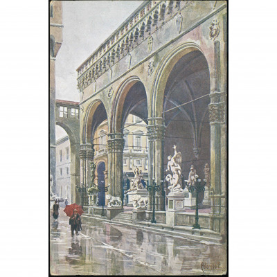Florence (Italy) — Artistic view of the Loggi...