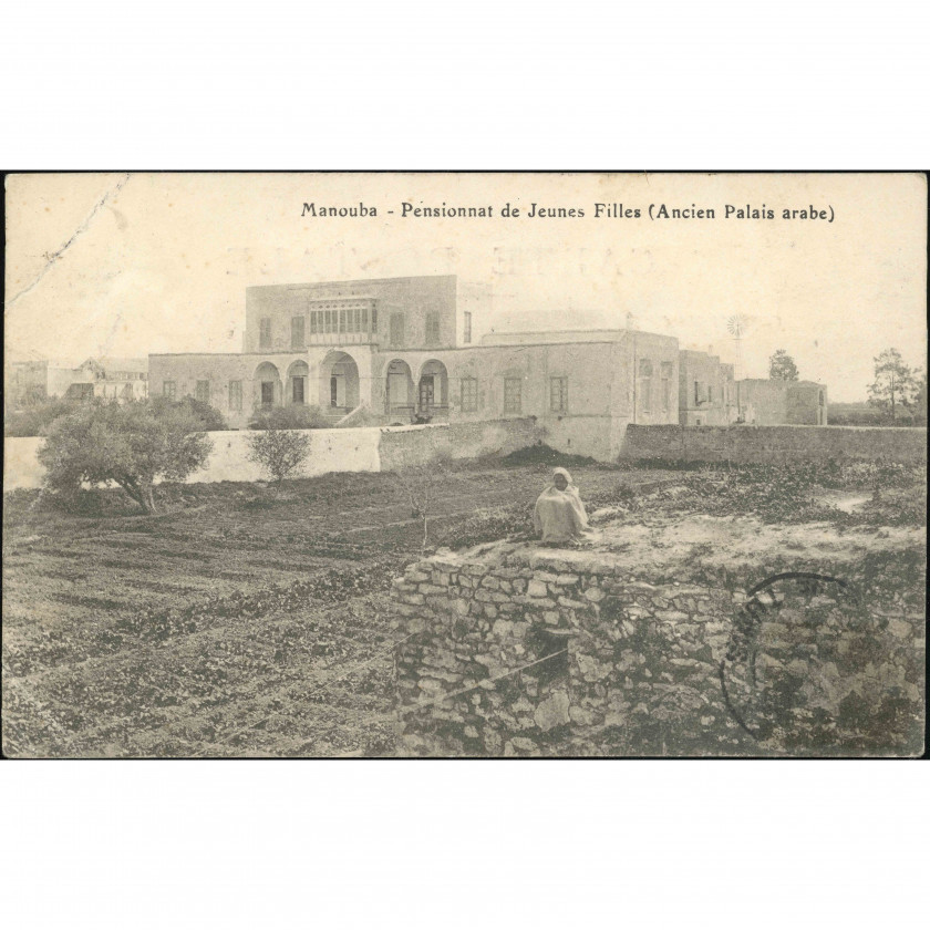 Manouba (Tunisia) — Former Arab palace turned into a girls' boarding school, period: November 1913, publisher: unspecified.