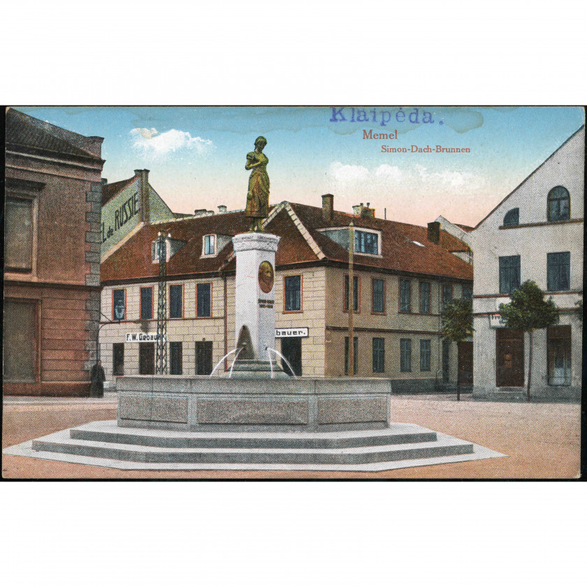 Клайпеда (Мемель) (Литва) — Фонтан Симона Даха / Анхен из Тарау (Simon-Dach-Brunnen), период: 1920-е — 1930-е гг., издатель: Неизвестен (№ 93544).