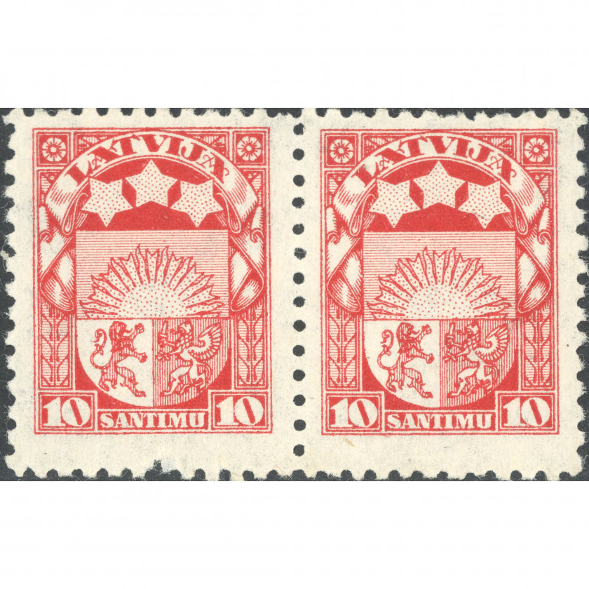 1923, Latvia, 10s, Solovjovs #87 / Michel #93, Litogrāfija, Ar zīmogu, P10