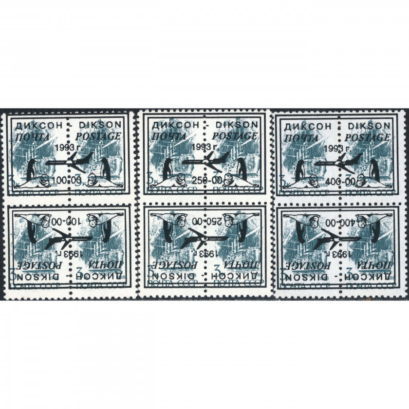 1993, Russia, UnWmk, P12:12.5, Dikson Airmail Provisional Stamps