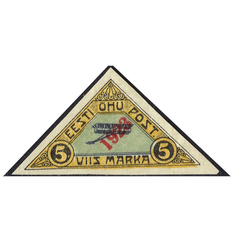 1923, Эстония, 5m, Соловьев #45, Литография, Без ВЗ, Авиопочта