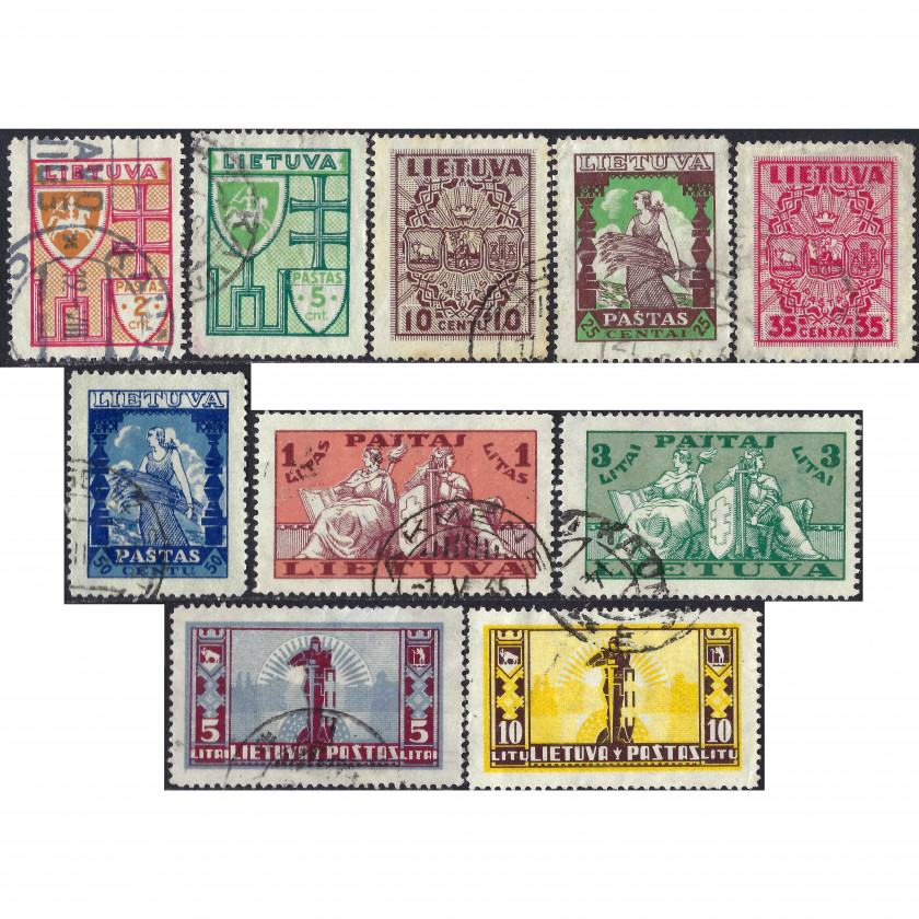 1934, Литва, 2c-10L, Соловьев #384-#393, Литография, ВЗ, P14