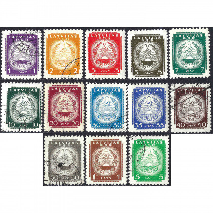 1941, Latvia, 1s-5L, Solovyov #1-#13, Lithographed, Wmk, P10