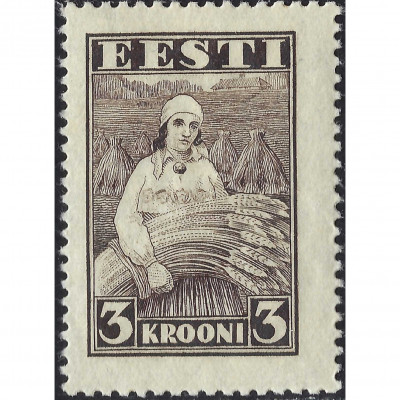 1935, Эстония, 3k, Соловьев #106, Металлограф...