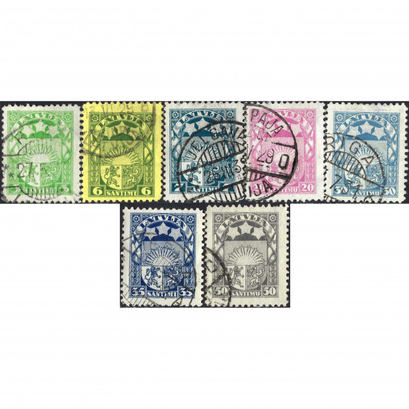1927, Латвия, 5s-50s, Соловьев #103-#113, Литография, ВЗ, P11.5