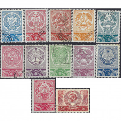 1937, СССР, 20k-40k, Соловьев #568-#578 / Миш...