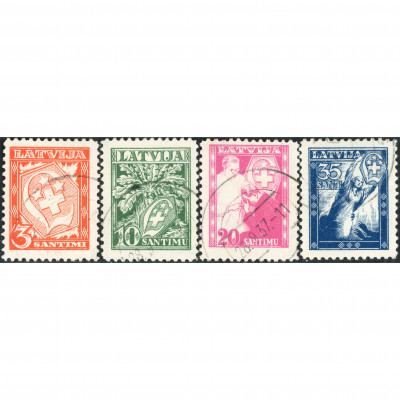 1934, Latvia, 3s-35s, Solovyov #235-#238 / Mi...