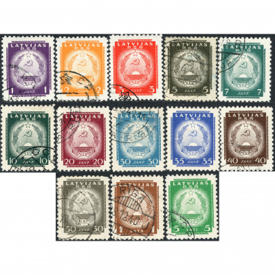 1941, Latvia, 1s-5L, Solovyov #1-#13 / Michel...