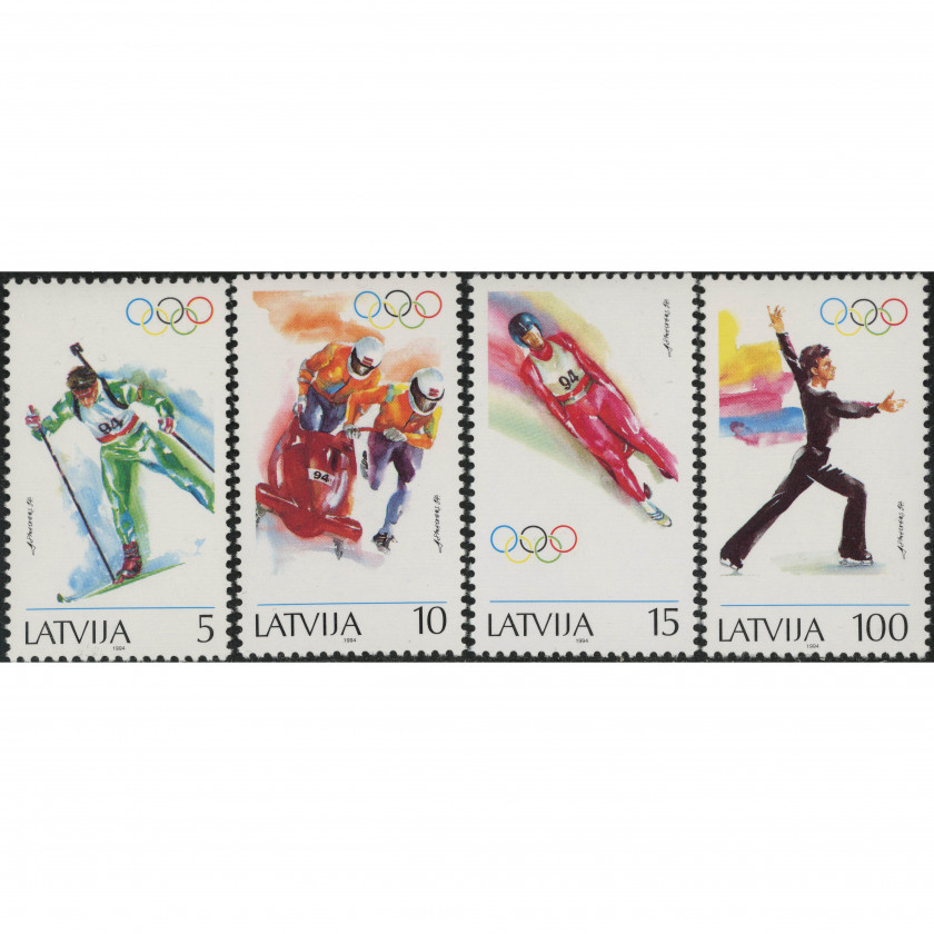1994, Латвия, 5s-100s, Мишель #364-#367, Офсет, Без ВЗ, P13