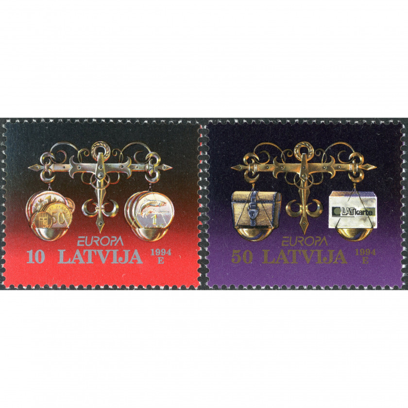1994, Латвия, 10s-50s, Мишель #376-#377, Офсет, Без ВЗ, P14