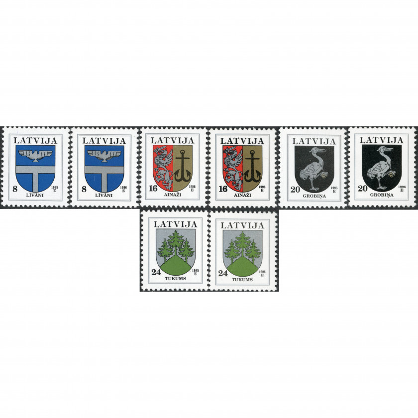 1995, Latvia, 8s-24s, Michel #399I-#402II, Ofset, Bez zīmoga, P13:12.5