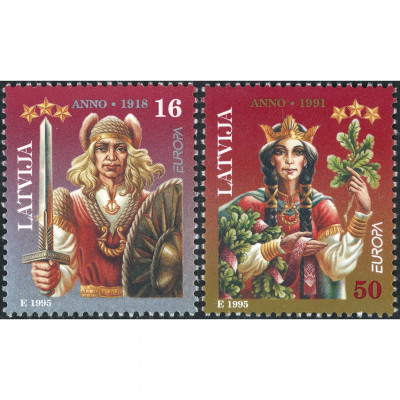 1995, Латвия, 16s-50s, Мишель #414-#415, Офсе...