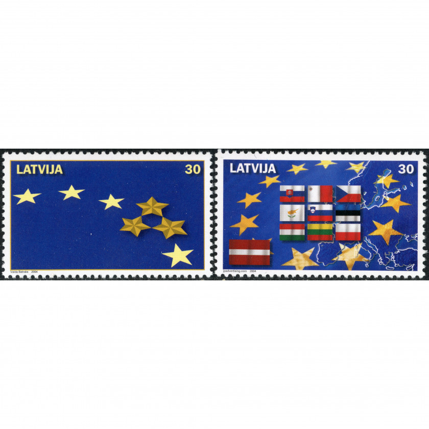 2004, Латвия, 30s, Мишель #611-#612, Офсет, Без ВЗ, P13:13.5