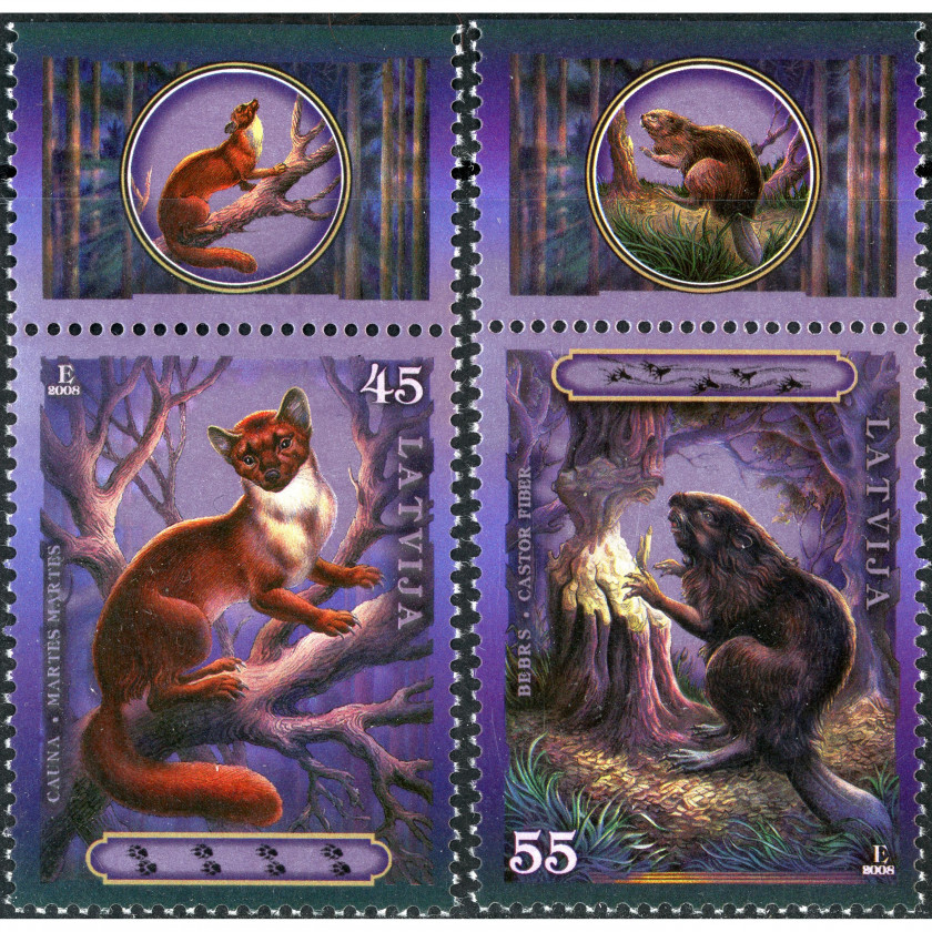 2008, Latvia, 45s-55s, Michel #743-#744, Offset, UnWmk, P14