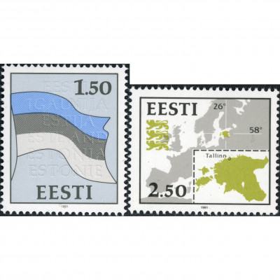 1991, Estonia, 1.50Rub-2.50Rub, Michel #174-#...