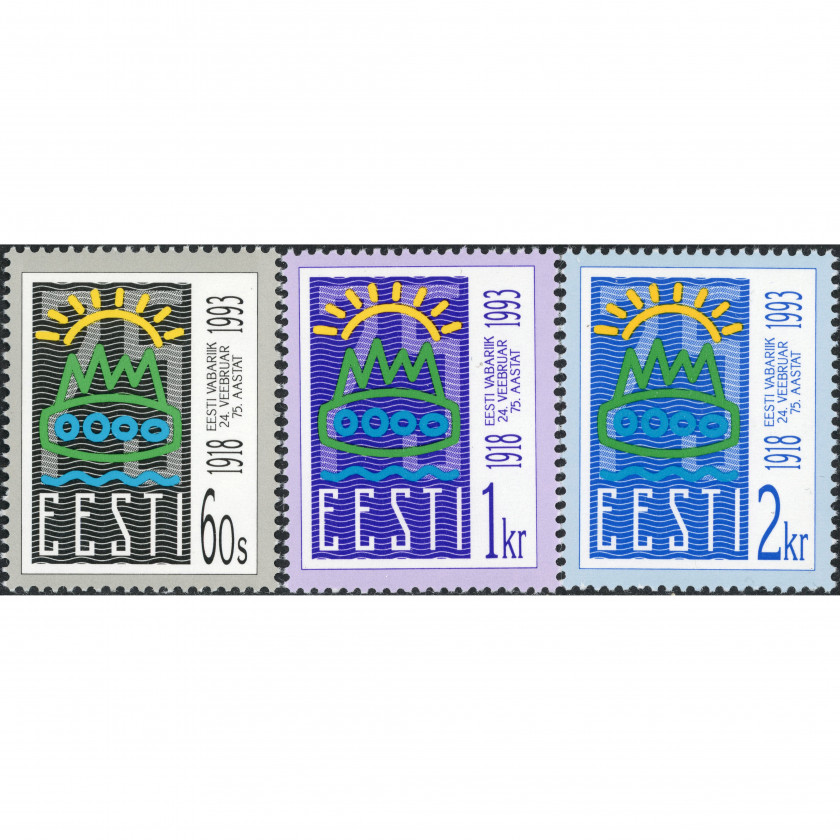 1993, Estonia, 60s-2Kr, Michel #200-#202, Offset, UnWmk, P13