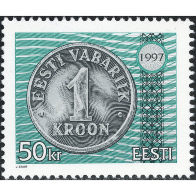 1997, Estonia, 50Kr, Michel #308, Offset, UnW...