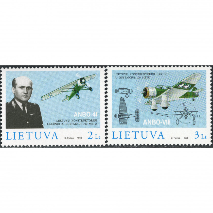 1998, Литва, 2L-3L, Мишель #662-#663, Офсет, Без ВЗ, P14