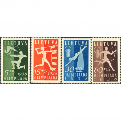 1938, Lithuania, 5+5c-60+60c, Solovyov #408-#...