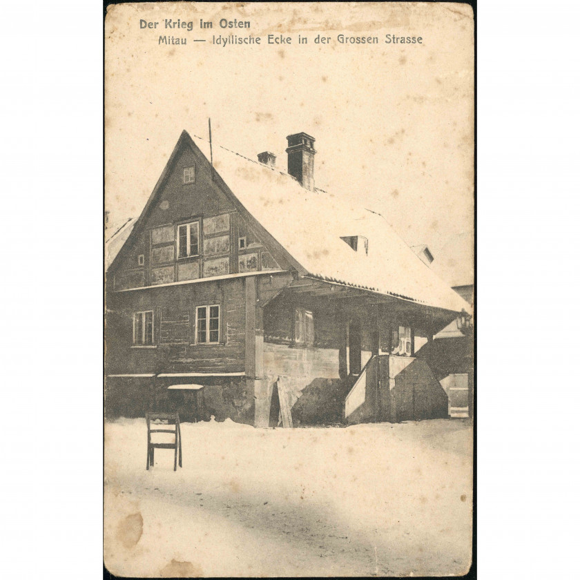 WWI German Publisher F. Krauskopf ("War in the East" series): Mitau (Jelgava). Lost Wooden Architecture on Grosse Strasse, Unmailed