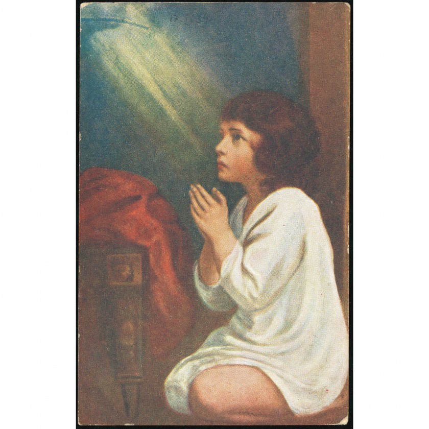 Spiestuve "Gaisma" / Orient (Reliģiska atklātne): Lūdzošs bērns. Apsveikums dzimšanas dienā (1934. g.)
