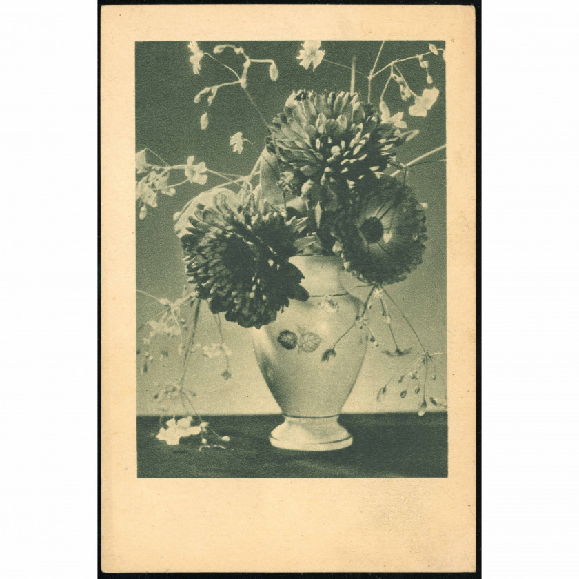 VIBURS Publisher / Latvian State Printing House for Securities (Photo Postcard): Floral still life. Mailed letter (1941-1944)