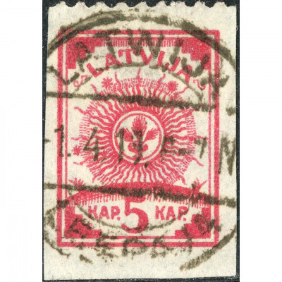 1919, Latvia, 5k, Solovyov #6 / Michel #7B, L...