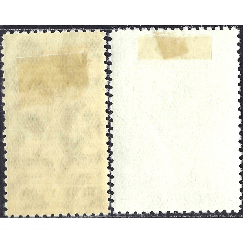 1950, PSRS, 40k-1Rub, Solovjovs #1525-#1526 / Michel #1473-#1474, Dobspiedums, Ar zīmogu, P12.5