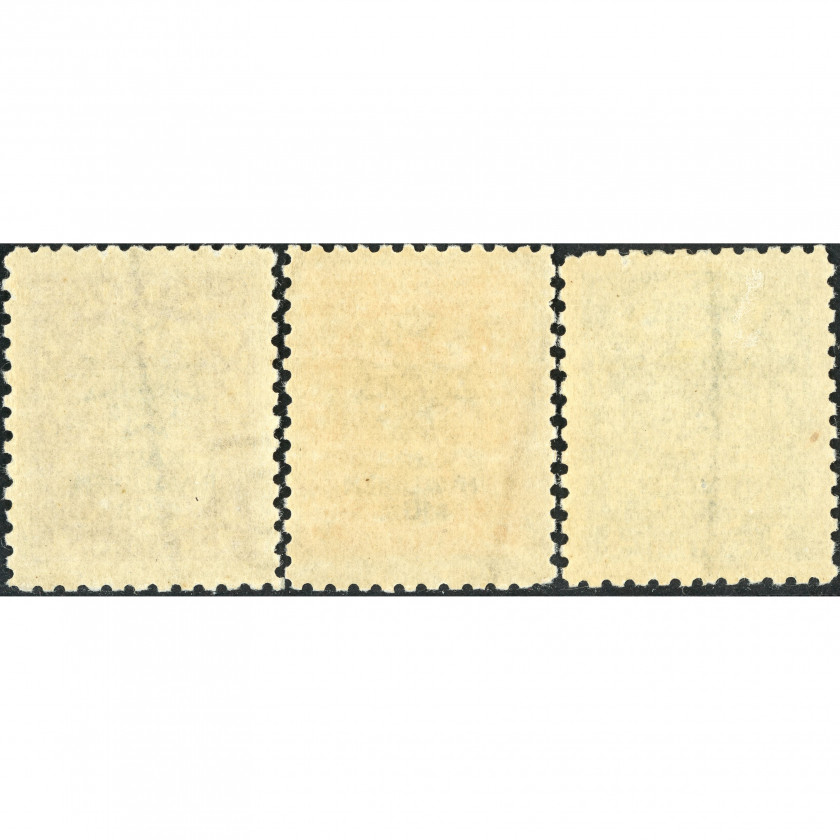 1923, Латвия, 1+10s-4+10s, Соловьев #117-#119 / Мишель #100-#102, Литография, ВЗ, P11.5