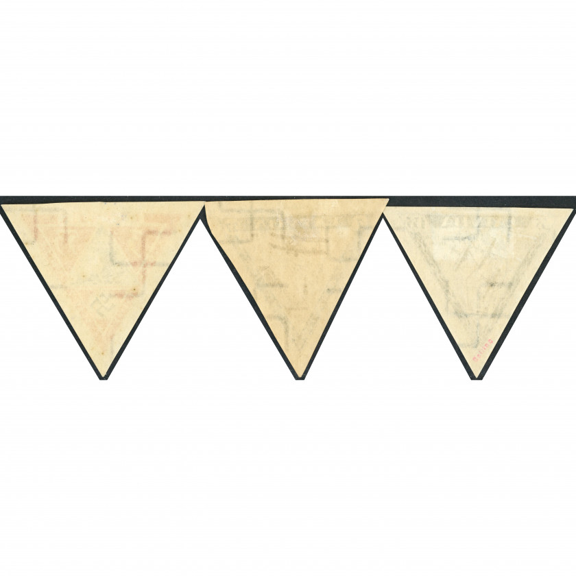 1933, Latvia, 3+53s-35+135s, Solovjovs #218A-#220A / Michel #225B-#227B, Litogrāfija, Ar zīmogu