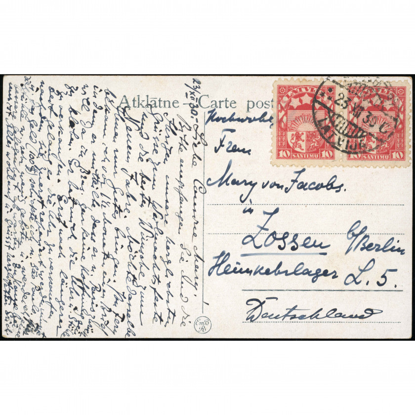1930, Latvia, International illustrated postal card sent from Riga to Germany just before Christmas