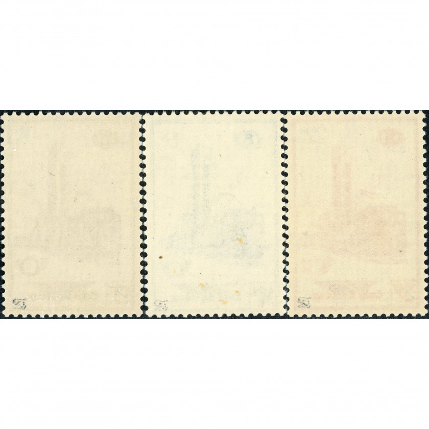 1956, Бельгия, 14Fr-22Fr, Мишель #44-#46, Литография, Без ВЗ, P11.5