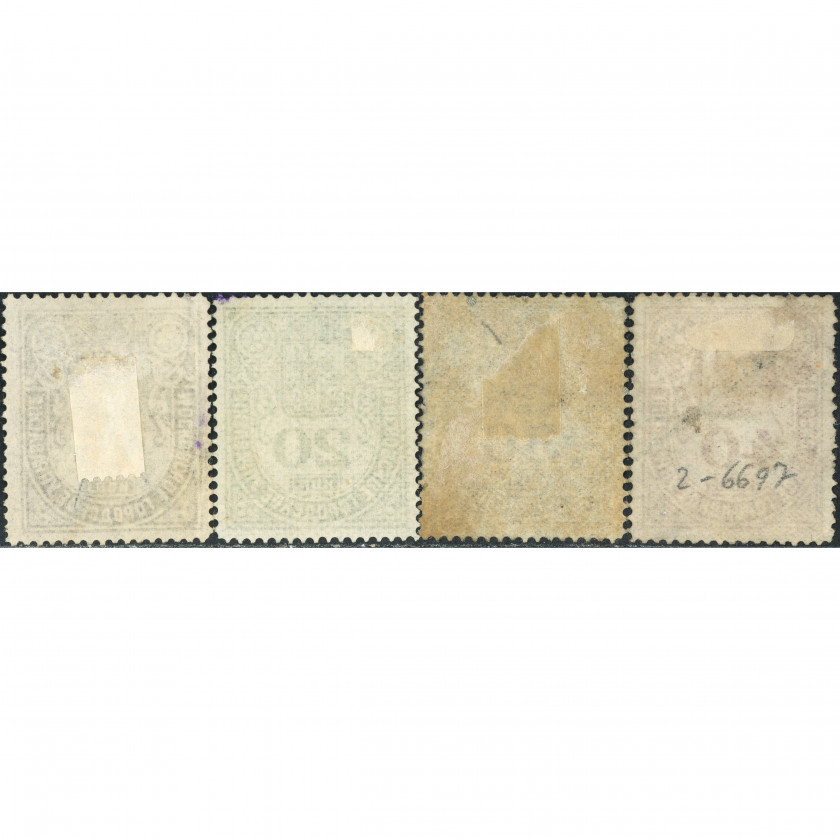 1881, Российская Империя, 15k-40k, Соловьев #7-#11, Типография, Без ВЗ, P13½